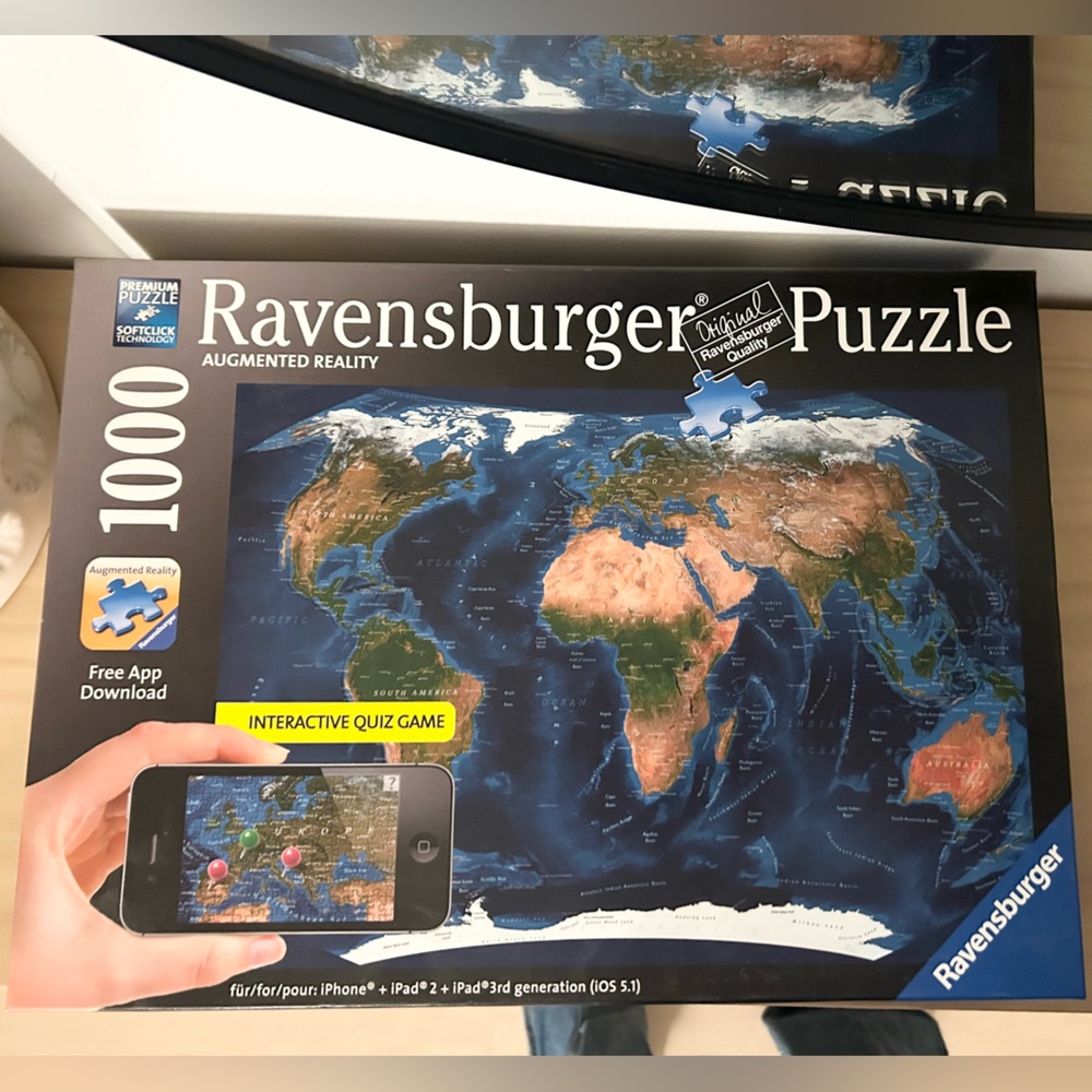 Ravensburger Satellite World Map 1000-Piece Augmented Reality Jigsaw Puzzle